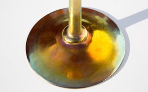 Kindred Black Gold Aurene Candlesticks by Steuben Kindred Black Gold Aurene Candlesticks by Steuben