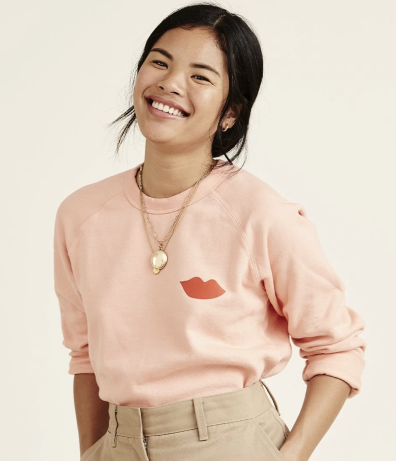 Clare Lips Sweatshirt Salmon Garmentory