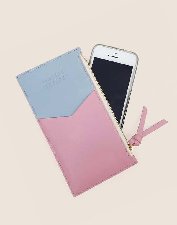 Matter Matters Mini Zipped Pouch - Pink/Baby Blue Matter Matters Mini Zipped Pouch - Pink/Baby Blue