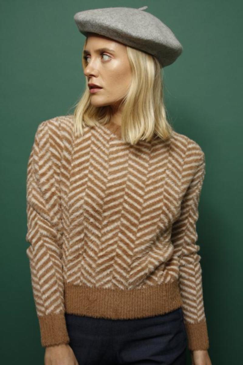 LUCY PARIS JANE FUZZY SWEATER CHEVRON Garmentory