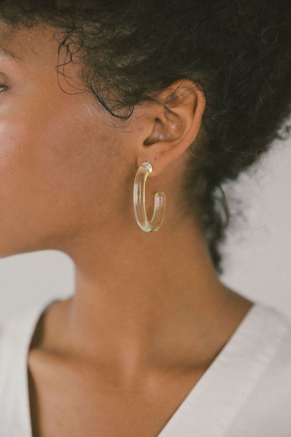 Wolf Circus Large Glass Hoops - Yellow Wolf Circus Large Glass Hoops - Yellow