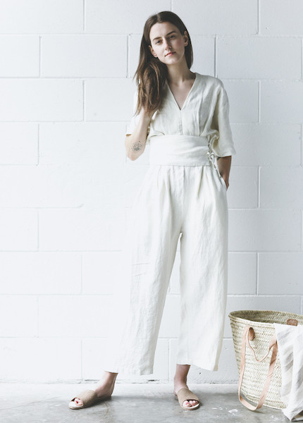 Black Crane - V-Neck Jumper in Cream Black Crane - V-Neck Jumper in Cream