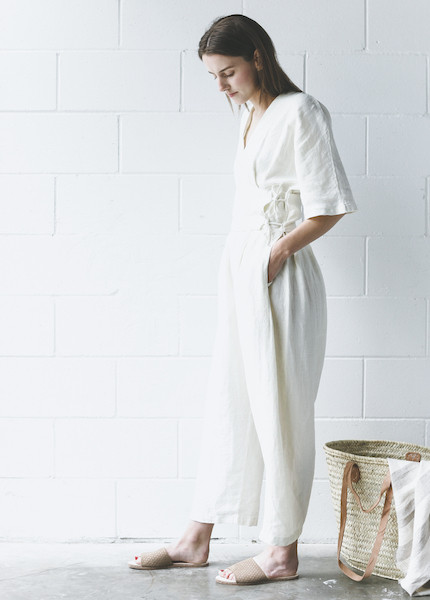 Black Crane - V-Neck Jumper in Cream Black Crane - V-Neck Jumper in Cream