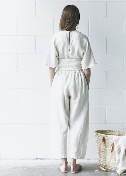 Black Crane - V-Neck Jumper in Cream Black Crane - V-Neck Jumper in Cream