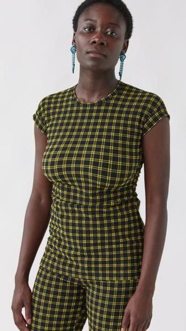 Rachel Comey Dusk Stretchy Tee - Black Plaid Rachel Comey Dusk Stretchy Tee - Black Plaid