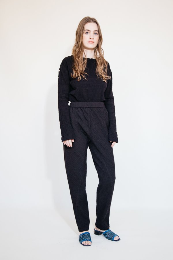 Nikki Chasin ANGLE PANT - BLACK CRINKLE