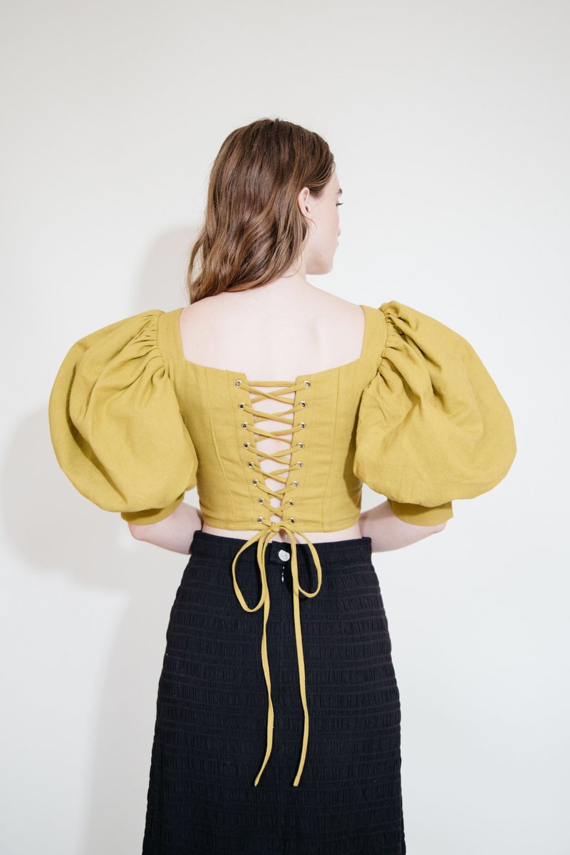 HANNAH KRISTINA METZ CELINE BLOUSE - MUSTARD HANNAH KRISTINA METZ CELINE BLOUSE - MUSTARD