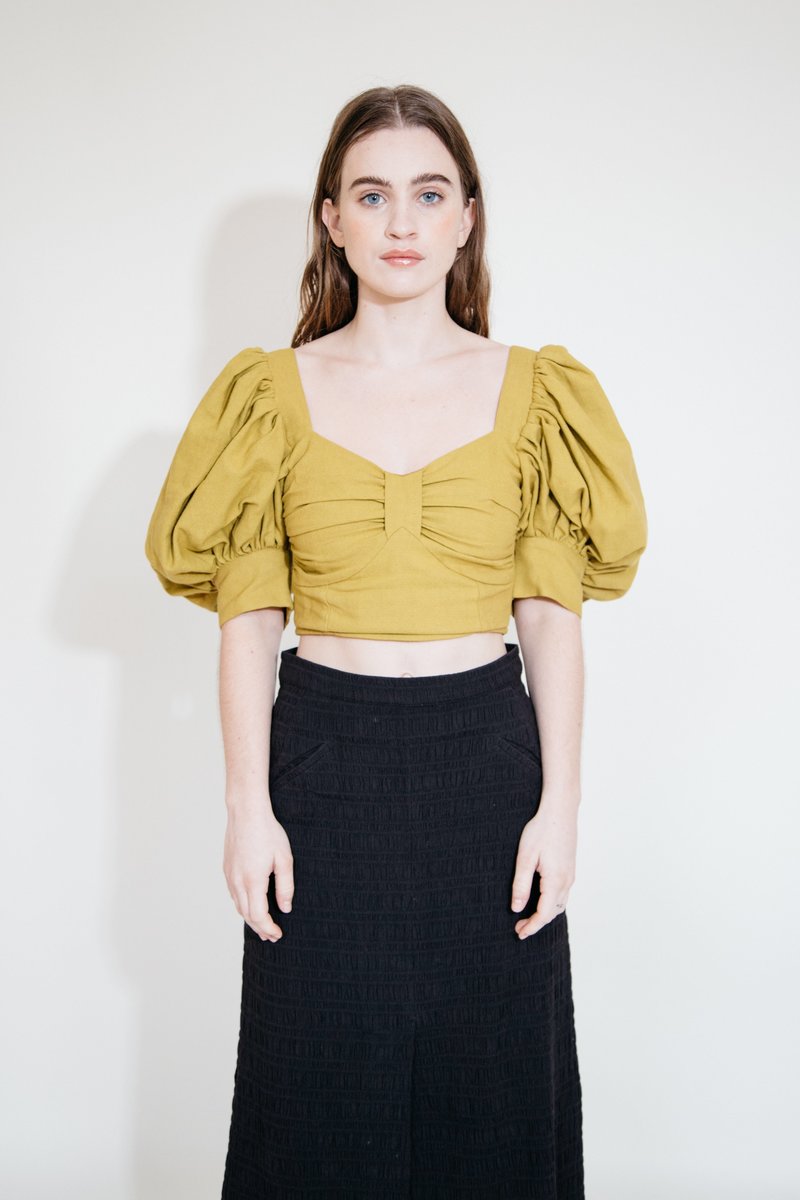 HANNAH KRISTINA METZ CELINE BLOUSE - MUSTARD HANNAH KRISTINA METZ CELINE BLOUSE - MUSTARD