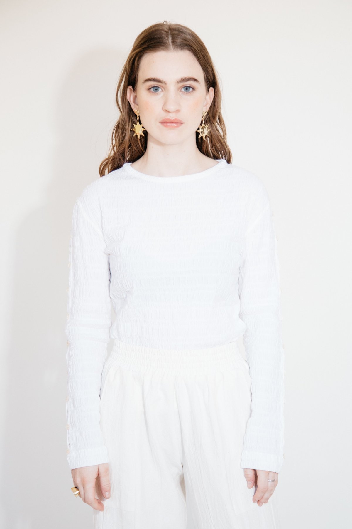 Nikki Chasin SIMA CREWNECK - WHITE CRINKLE - Image 2 of 4