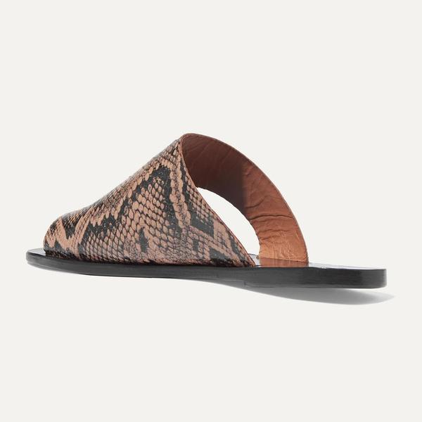 ATP Atelier Rosa Cutout Snake Effect Leather Sandals ATP Atelier Rosa Cutout Snake Effect Leather Sandals