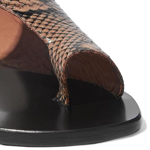 ATP Atelier Rosa Cutout Snake Effect Leather Sandals ATP Atelier Rosa Cutout Snake Effect Leather Sandals