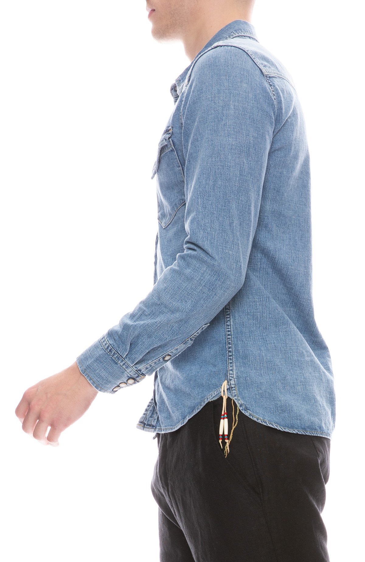 Remi Relief Denim Western Shirt - USED BLUE - Image 2 of 4