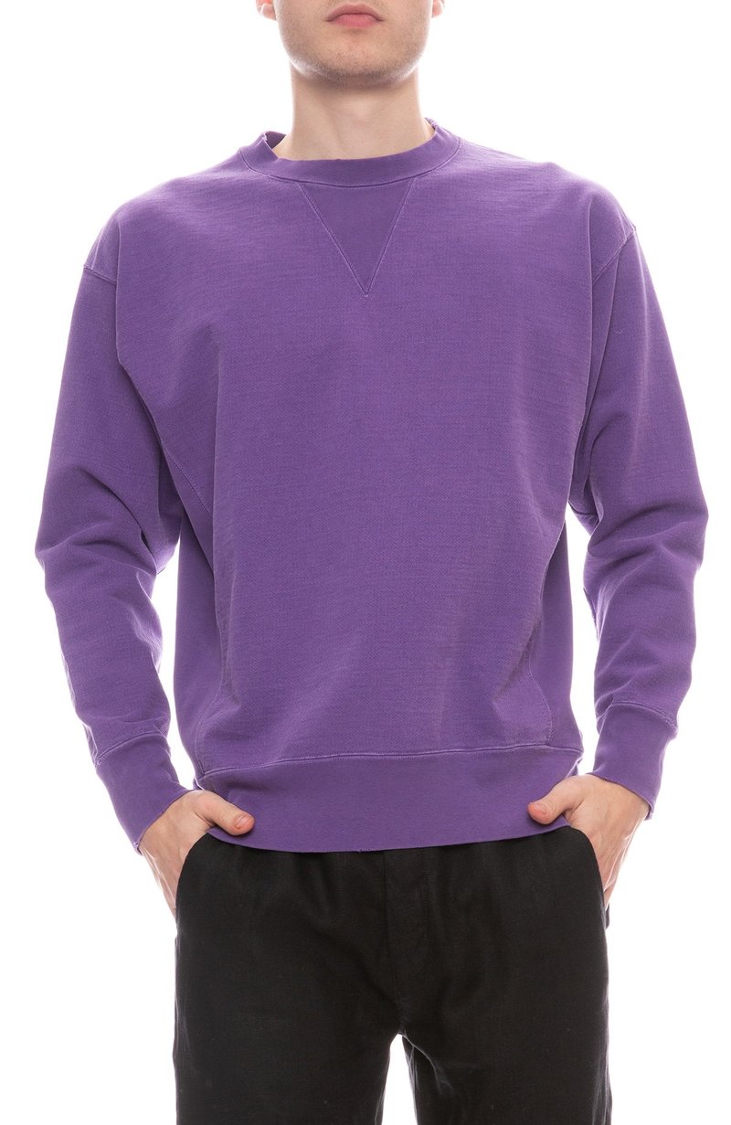 RON HERMAN CALIFORNIA Drop Shoulder Crew Sweatshirt - Purple 