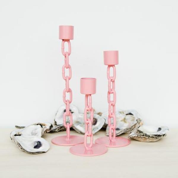 Boonies Chain Candlestick Holder - Pink Boonies Chain Candlestick Holder - Pink