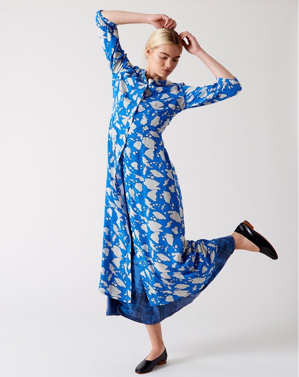 Raquel Allegra Ruffle Dreamer Dress - French Blue Floral | Garmentory
