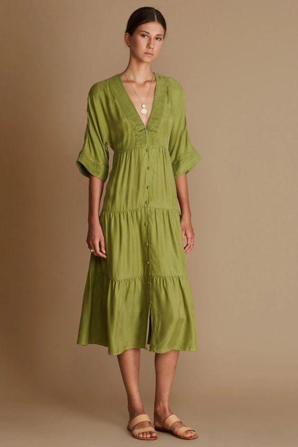 slim fit dress slacks Sancia Jami Dress- Bottle Green – Ella James main image 0