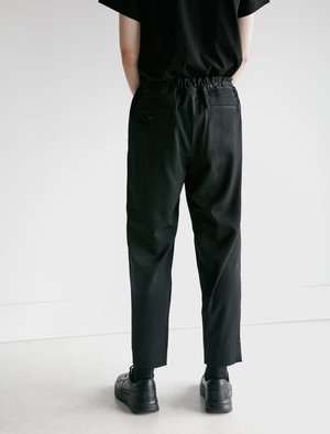 Comme des Garçons Homme Deux Wool Gabardine Elastic Waist Pants - Black Comme des Garçons Homme Deux Wool Gabardine Elastic Waist Pants - Black