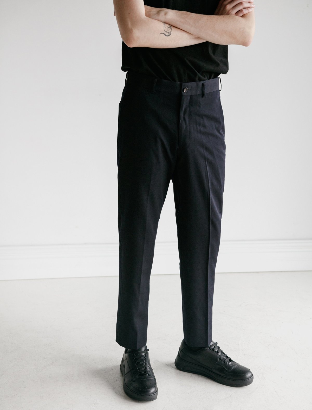 Comme des Garçons Homme Deux Wool Gabardine Tailored Pants - Navy