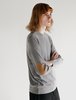 Niuhans Fine Gauge Wool Elbow Patch Sweater - Light Grey - Thumbnail 1