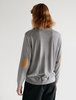 Niuhans Fine Gauge Wool Elbow Patch Sweater - Light Grey - Thumbnail 3