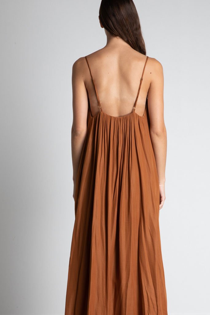Grade & Gather Mesh Peek Maxi Dress CLAY Garmentory