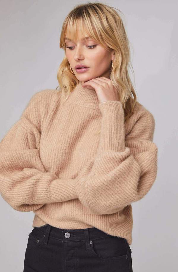 ASTR The Label Regis Mockneck Sweater - Oatmeal ASTR The Label Regis Mockneck Sweater - Oatmeal