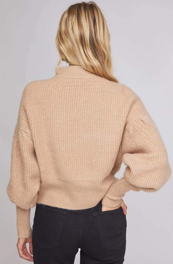 ASTR The Label Regis Mockneck Sweater - Oatmeal ASTR The Label Regis Mockneck Sweater - Oatmeal