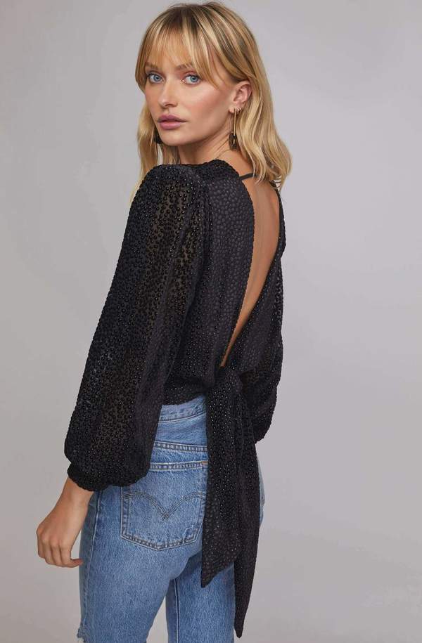 ASTR The Label Ronan Tie Back Top - Black ASTR The Label Ronan Tie Back Top - Black