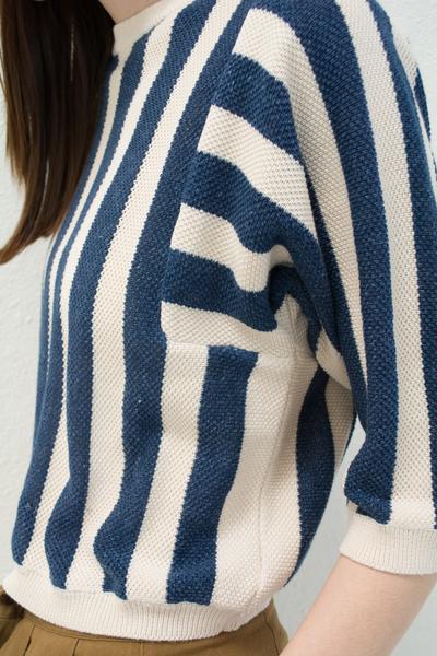 Micaela Greg Reverse Stripe Sweater - Navy Micaela Greg Reverse Stripe Sweater - Navy