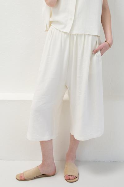 Micaela Greg Linen Culotte - White Micaela Greg Linen Culotte - White