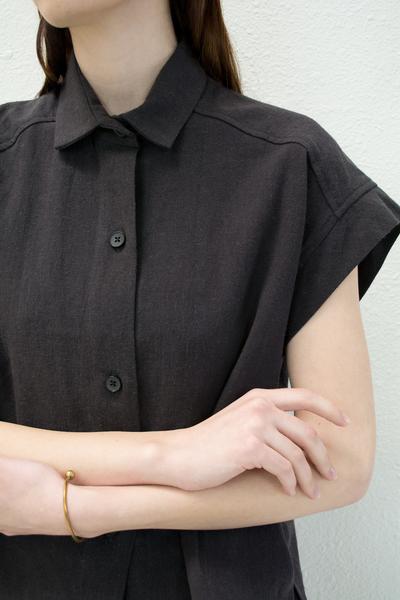 Micaela Greg Pieced Sleeve Button Up - Black Micaela Greg Pieced Sleeve Button Up - Black