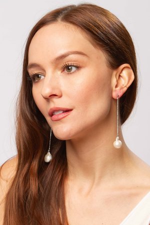 Alajas Tali pearl earrings - white Alajas Tali pearl earrings - white