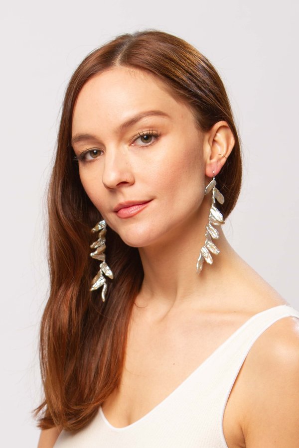Alajas Tinik pearl earrings - silver Alajas Tinik pearl earrings - silver
