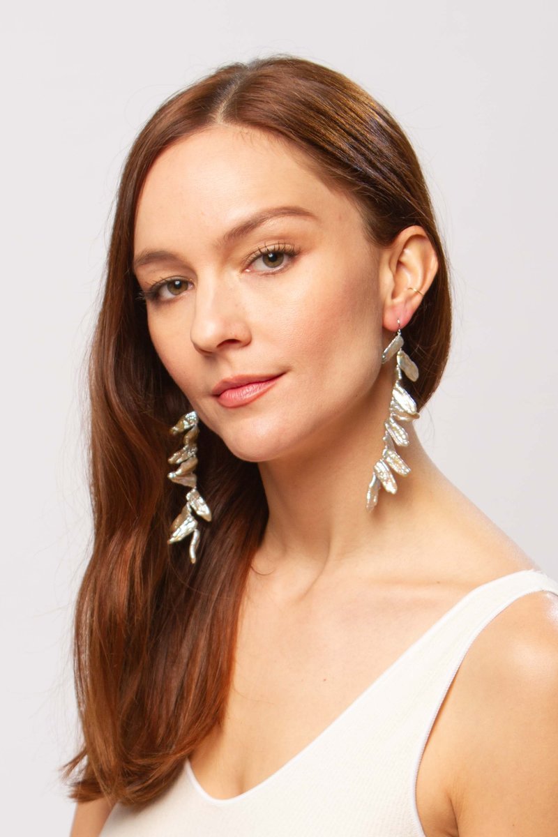 Alajas Tinik pearl earrings - silver Alajas Tinik pearl earrings - silver