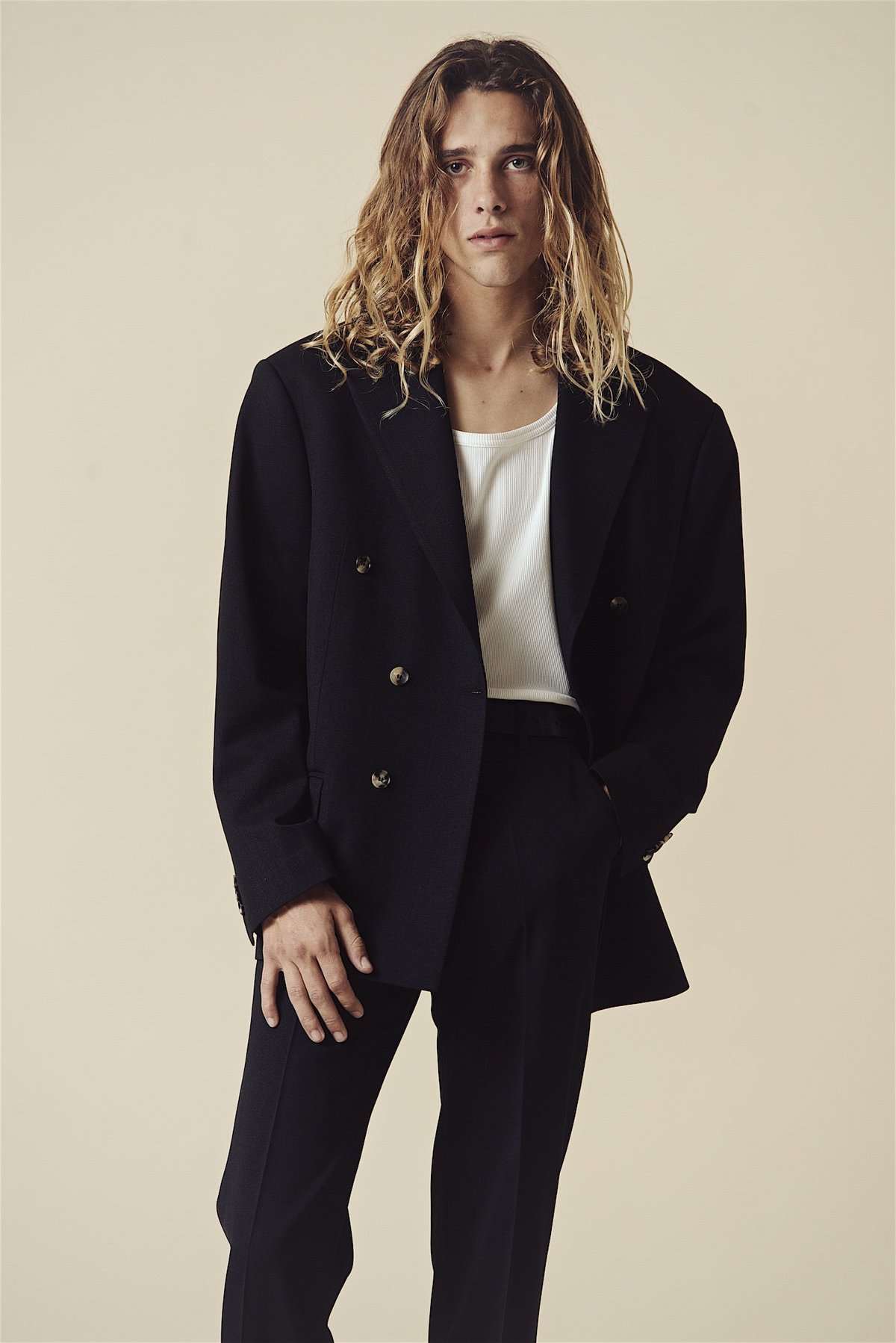 SECOND/LAYER Pico Double Breasted Blazer - Black | Garmentory