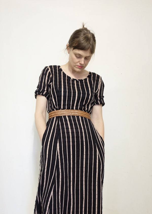 chinese dress ladies Aysha Buttoned Linen Midi Dress / Cornflower Blue | Meshki main image 1