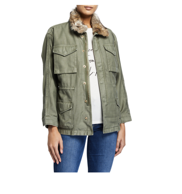 Frame Faux Fur Service Jacket - army 