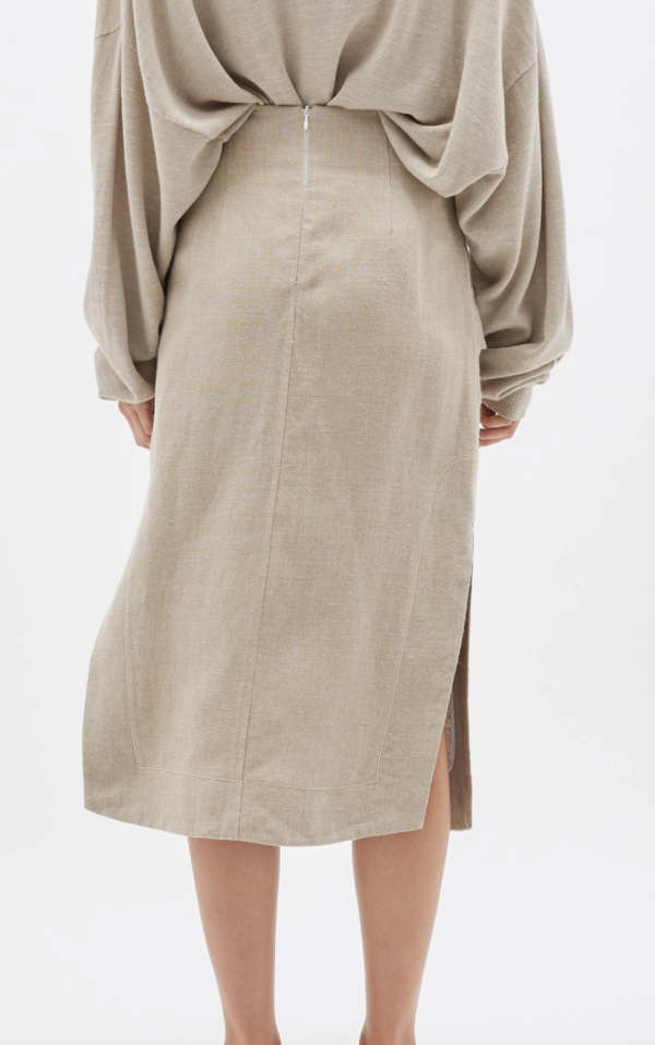 bassike linen dress $550 Bassike Women's Yellow Linen Longerline Shirt Dress Size 0