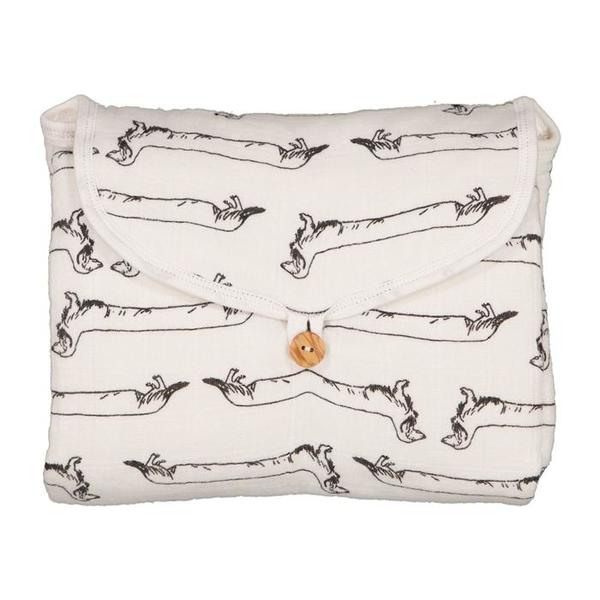 kids Moumout Paris Go Changing Mat - Milk White/Sausage Dog Print kids Moumout Paris Go Changing Mat - Milk White/Sausage Dog Print