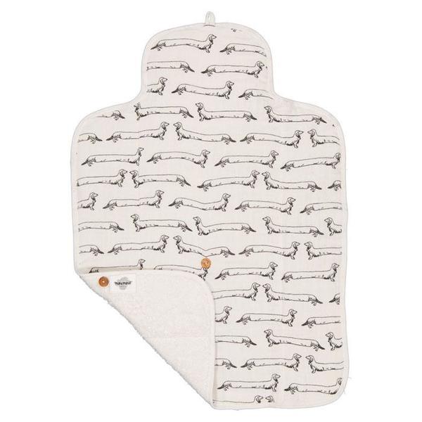 kids Moumout Paris Go Changing Mat - Milk White/Sausage Dog Print kids Moumout Paris Go Changing Mat - Milk White/Sausage Dog Print