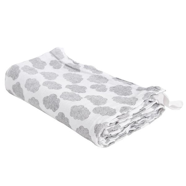 Kids Moumout Paris Large Swaddle - White/Cloud Print Kids Moumout Paris Large Swaddle - White/Cloud Print