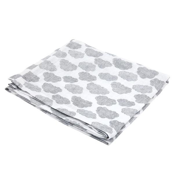 Kids Moumout Paris Large Swaddle - White/Cloud Print Kids Moumout Paris Large Swaddle - White/Cloud Print