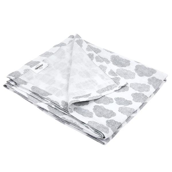 Kids Moumout Paris Large Swaddle - White/Cloud Print Kids Moumout Paris Large Swaddle - White/Cloud Print