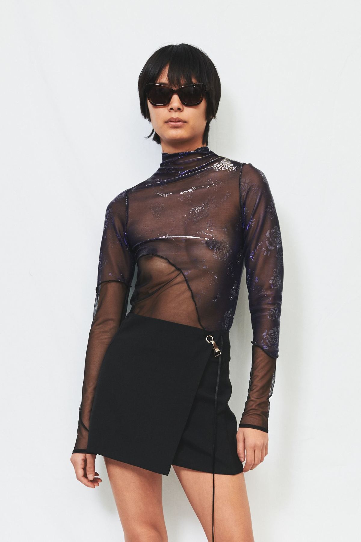 mesh iridescent top