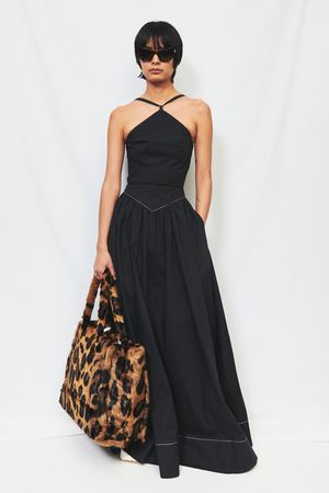 black halter evening dress Rhode Black Halter-Neck Midi Dress – Club L London main image 1
