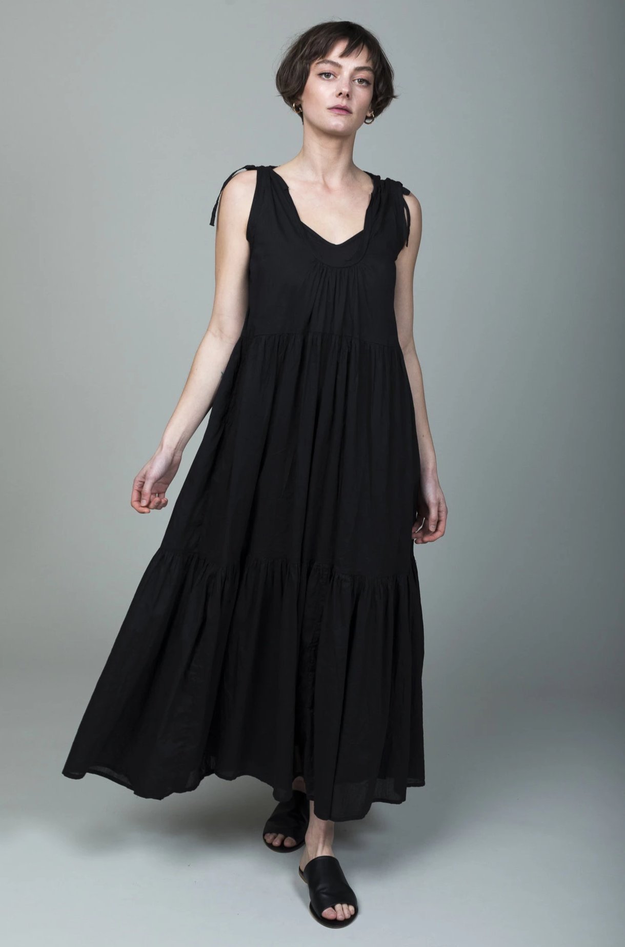 Matta NY Long Tank Dress with Slip Black Garmentory