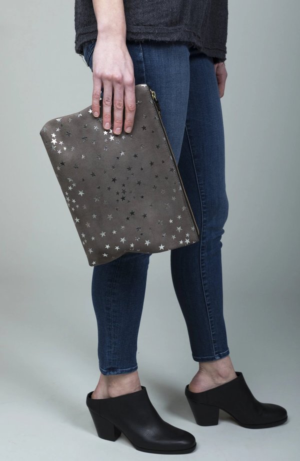 Kempton & Co Medium Pouch - Taupe Star Kempton & Co Medium Pouch - Taupe Star