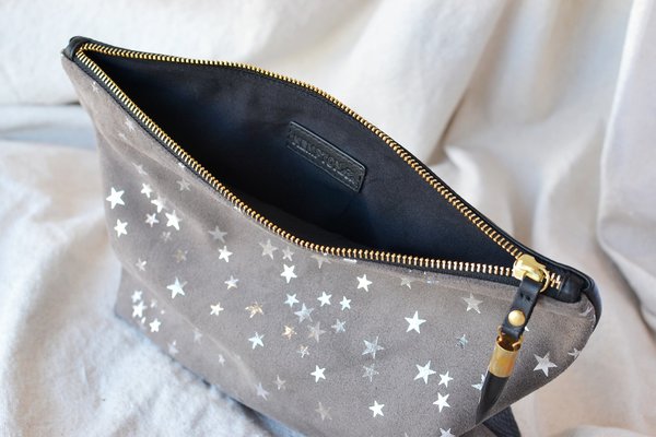 Kempton & Co Medium Pouch - Taupe Star Kempton & Co Medium Pouch - Taupe Star
