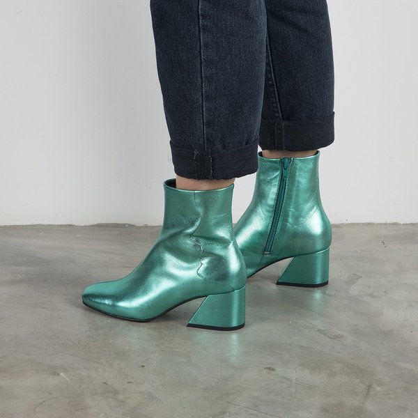 metallic green boots
