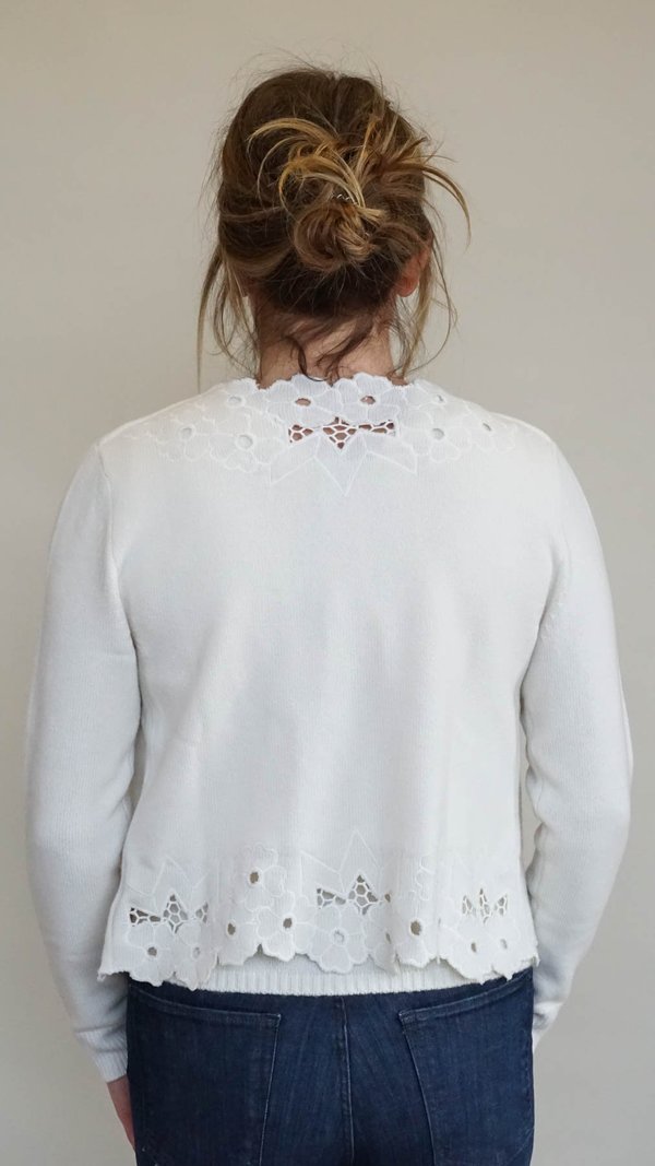 Rachel Comey Solei Cardigan - Oyster Eyelet Knit Rachel Comey Solei Cardigan - Oyster Eyelet Knit
